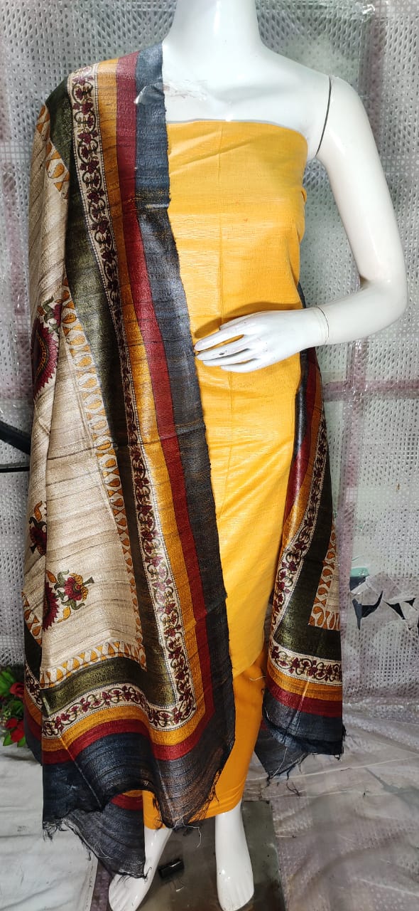 Pure tussar ghicha silk suit SILK ZONE