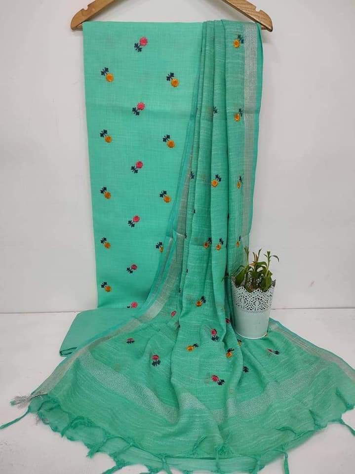 Cotton linen embroidery suit Silk ZONE