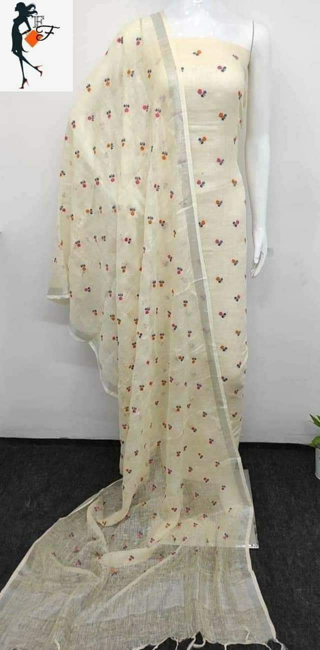 Cotton linen embroidery suit SILK ZONE