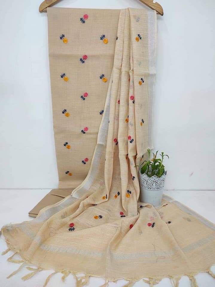 Cotton linen embroidery suit SILK ZONE