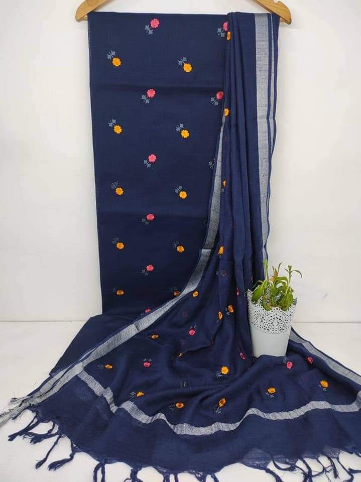 Cotton linen embroidery suit Silk ZONE