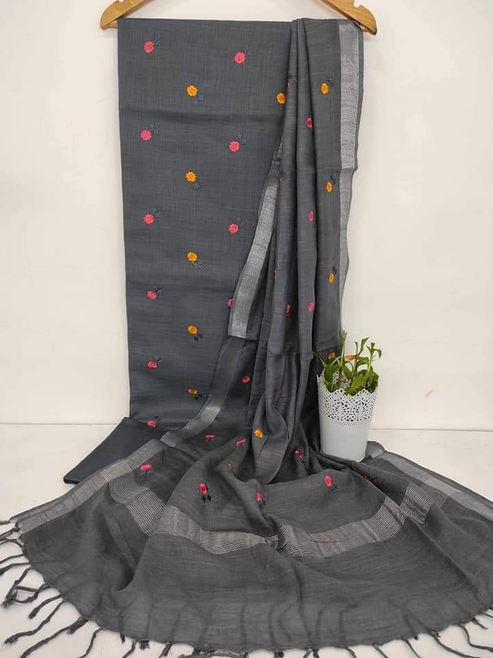 Cotton linen embroidery suit SILK ZONE