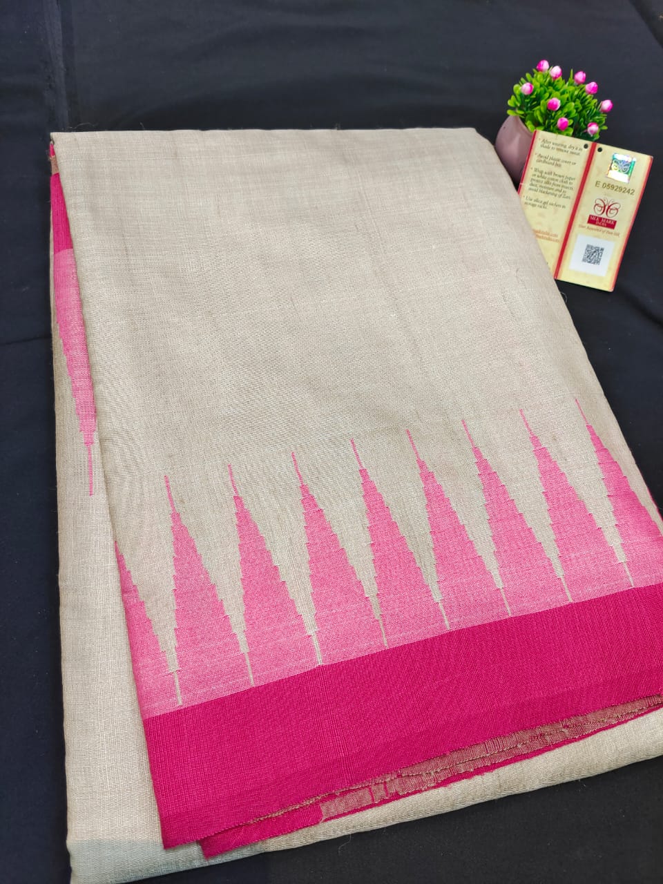 Pure Tussar Silk print saree