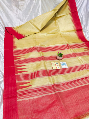 Pure Tussar Silk print saree