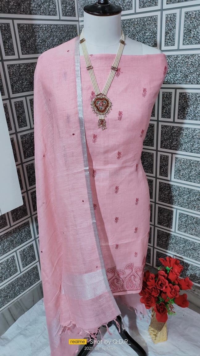 Linen embroidery suit SILK ZONE