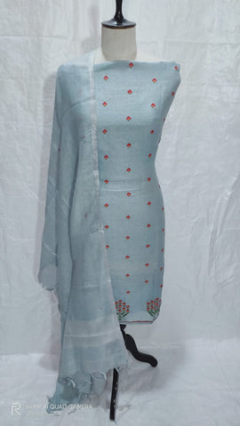 Linen embroidery suit SILK ZONE