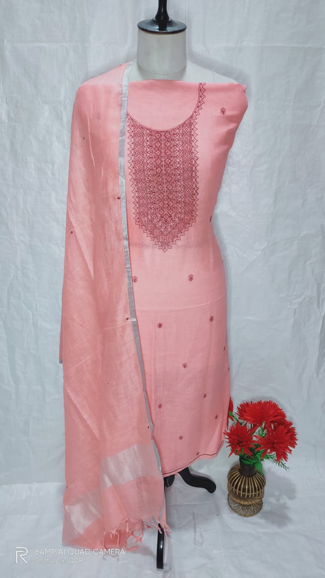 Linen embroidery suit SILK ZONE