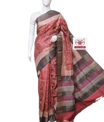 Pure Tussar Silk print saree