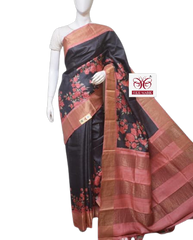 Pure Tussar Silk print saree