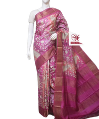 Pure Tussar Silk print saree