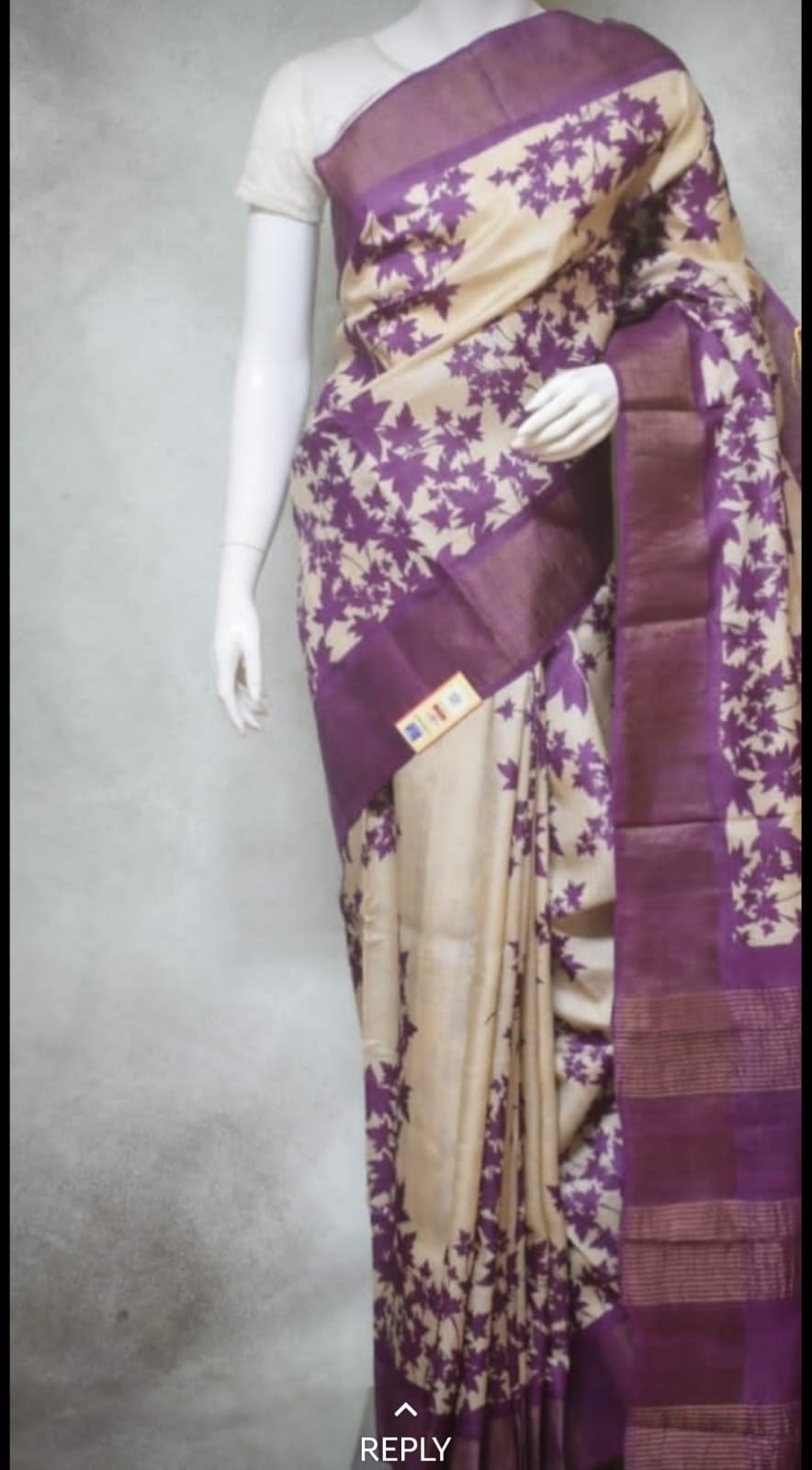 Pure Tussar Silk print saree