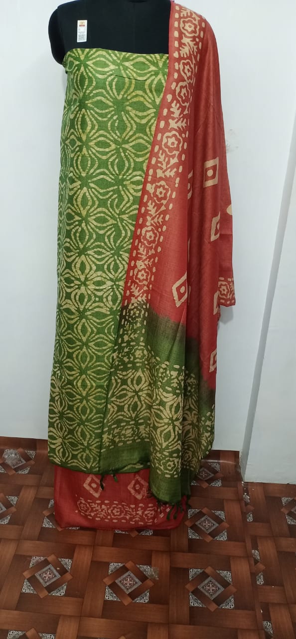 Cotton dupion batik print suit SILK ZONE