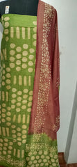 Cotton dupion batik print suit SILK ZONE