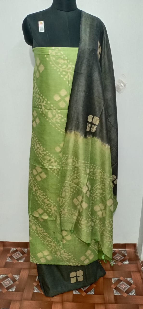Cotton dupion batik print suit SILK ZONE