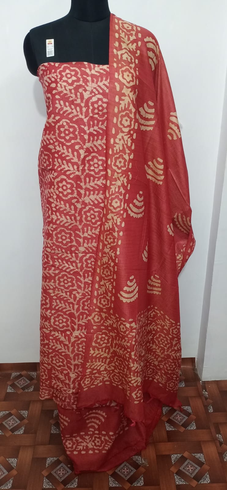 Cotton dupion batik print suit SILK ZONE