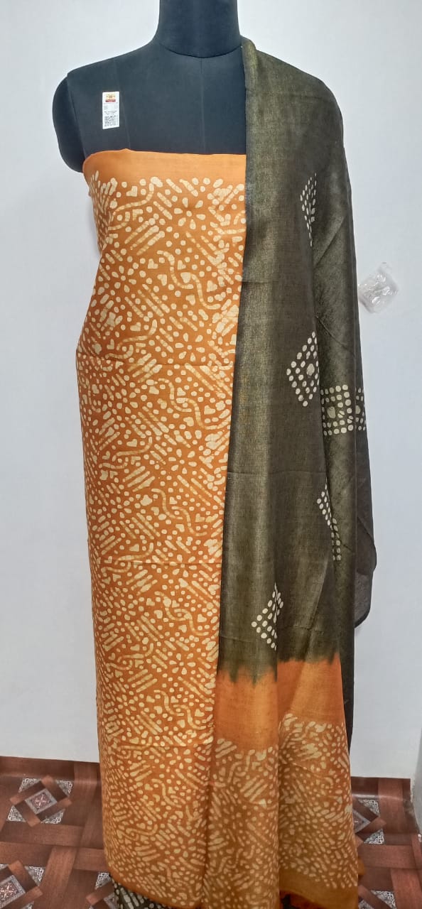 Cotton dupion batik print suit SILK ZONE