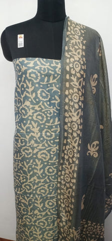 Cotton dupion batik print suit SILK ZONE