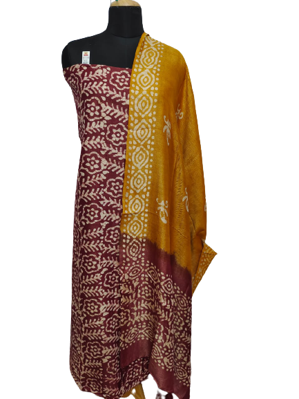 Cotton dupion batik print suit SILK ZONE