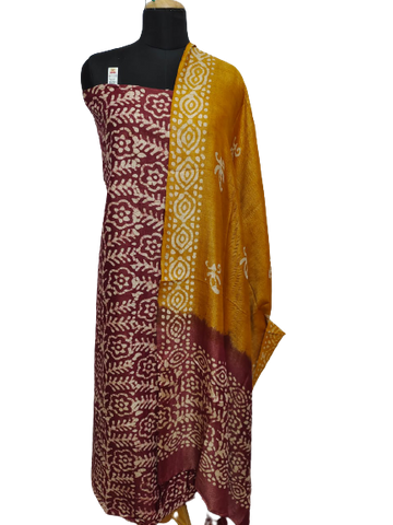 Cotton dupion batik print suit SILK ZONE