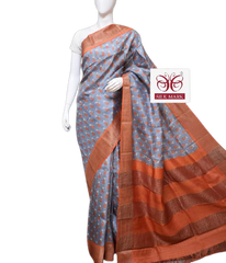 Pure Tussar Silk print saree