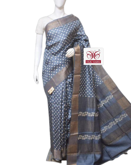 Pure Tussar Silk print saree
