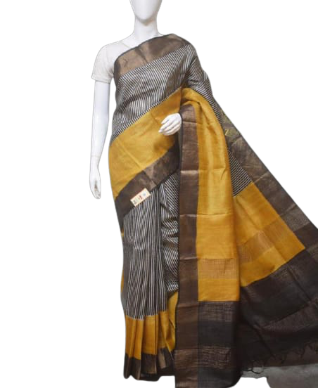 Pure Tussar Silk print saree