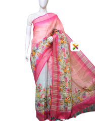 PURE LINEN DIGITAL PRINT SAREE SILK ZONE