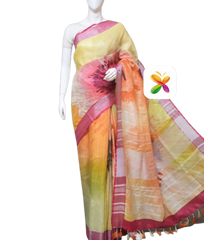 PURE LINEN DIGITAL PRINT SAREE SILK ZONE