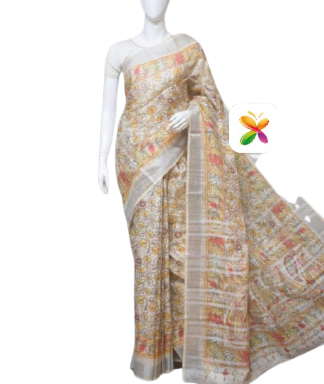 PURE LINEN DIGITAL PRINT SAREE SILK ZONE