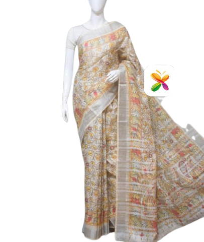 PURE LINEN DIGITAL PRINT SAREE SILK ZONE