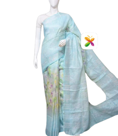 Pure LINEN DIGITAL PRINT SAREE SILK ZONE