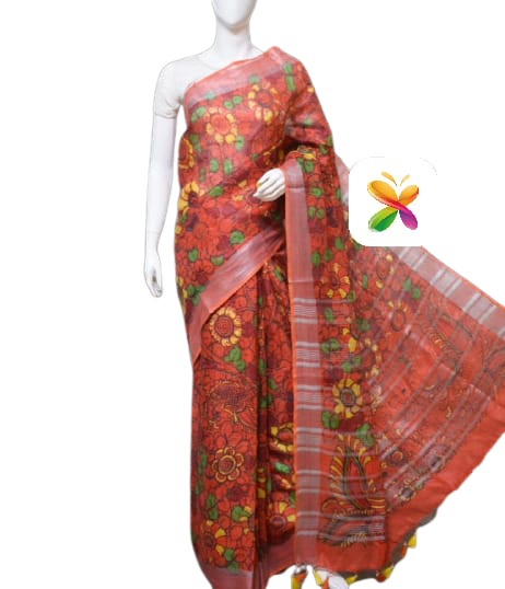 PURE LINEN DIGITAL PRINT SAREE SILK ZONE