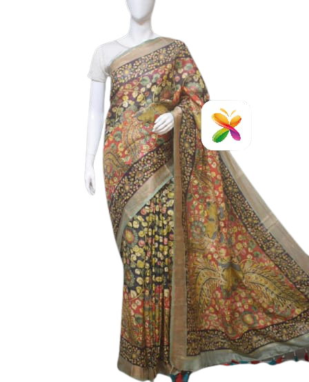 PURE LINEN DIGITAL PRINT SAREE SILK ZONE