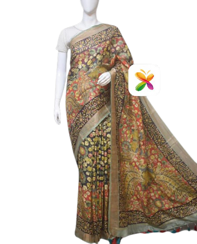 PURE LINEN DIGITAL PRINT SAREE SILK ZONE