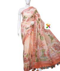 PURE LINEN DIGITAL PRINT SAREE SILK ZONE