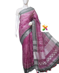 PURE LINEN DIGITAL PRINT SAREE SILK ZONE