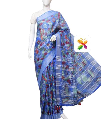 PURE LINEN DIGITAL PRINT SAREE SILK ZONE