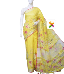 PURE LINEN DIGITAL PRINT SAREE SILK ZONE