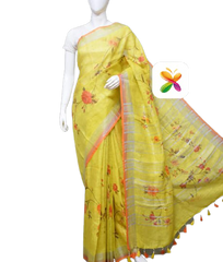 PURE LINEN DIGITAL PRINT SAREE SILK ZONE