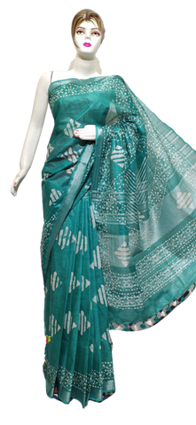 Cotton linen batik print saree Husain