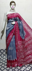 Cotton linen batik print saree Husain