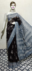 Cotton linen batik print saree Husain