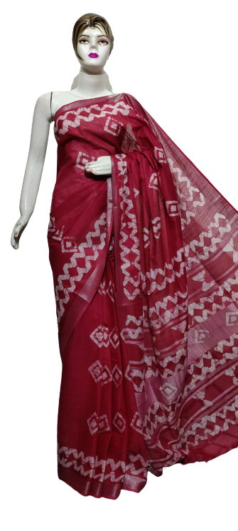 Cotton linen batik print saree Husain