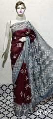Cotton linen batik print saree Husain