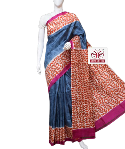 Pure Tussar Silk print saree