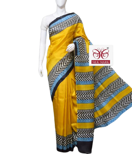 Pure Tussar Silk print saree