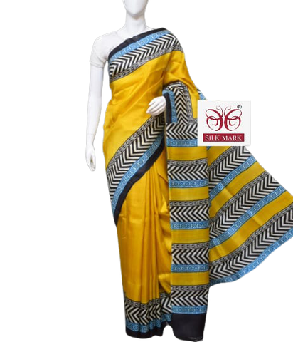 Pure Tussar Silk print saree