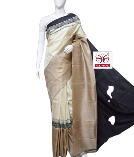 Pure Tussar Silk print saree