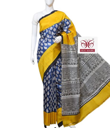 Pure Tussar Silk print saree