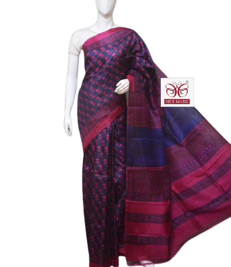 Pure Tussar Silk print saree